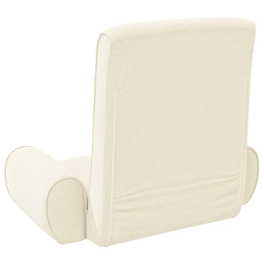 Fauteuil de sol ajustable Crème Velours grainé - 6