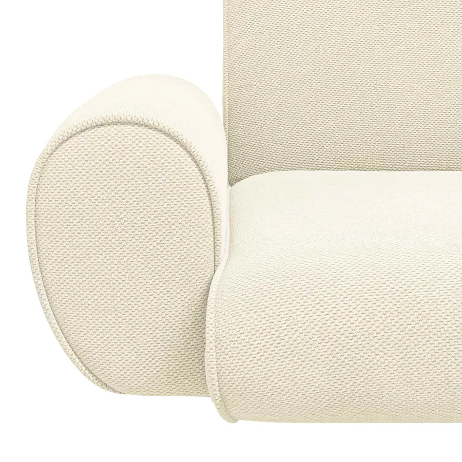 Fauteuil de sol ajustable Crème Velours grainé - 7