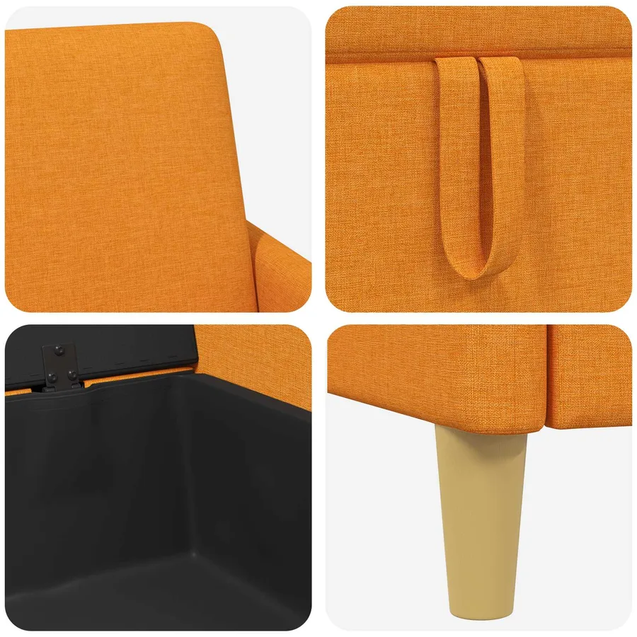 Sofa avec rangement Jaune foncé 72 x 78 x 87 cm Polyester - 7