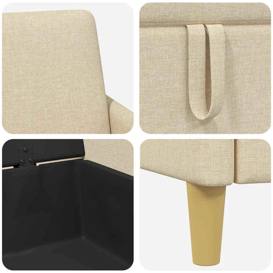 Sofa avec rangement Crème 72 x 78 x 87 cm Polyester - 7
