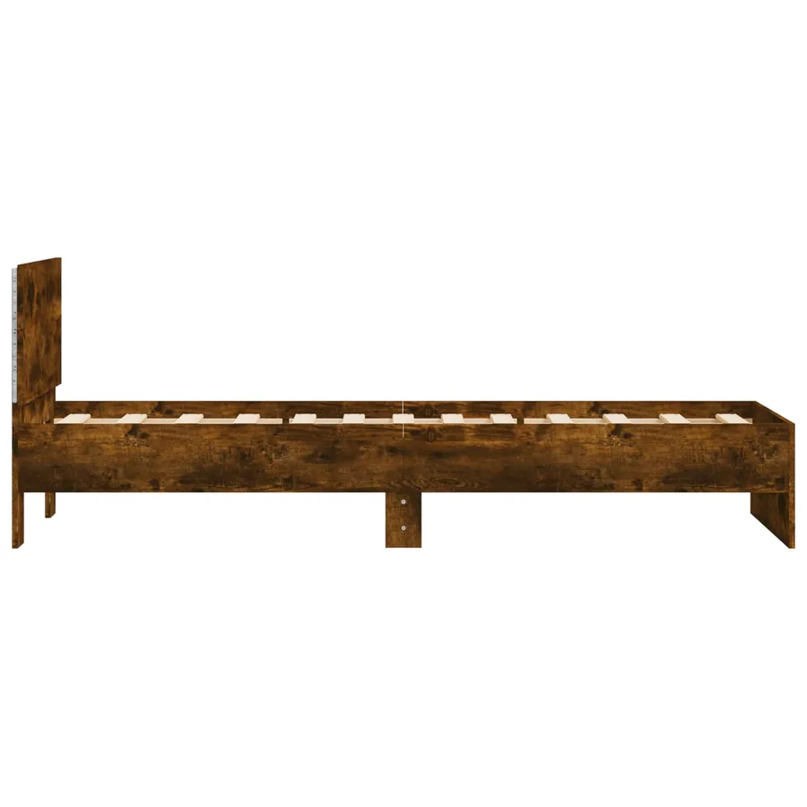 Cadre de lit avec LED Chêne fumé 80 x 200 cm Bois d'ingénierie - 6