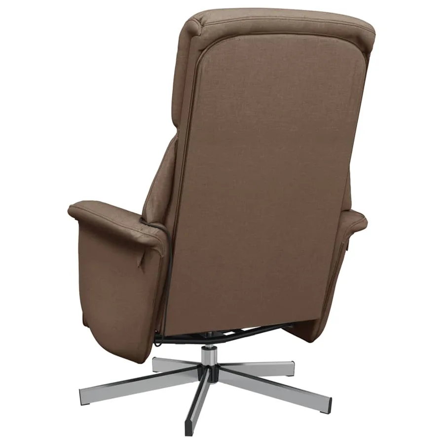 Fauteuil inclinable de massage avec repose-pieds marron tissu - 6