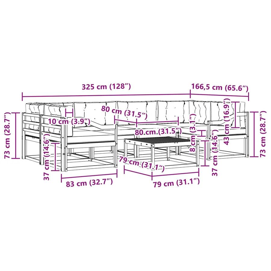 Ensemble de canapés d'extérieur 5 pcs Blanc et Beige - 7
