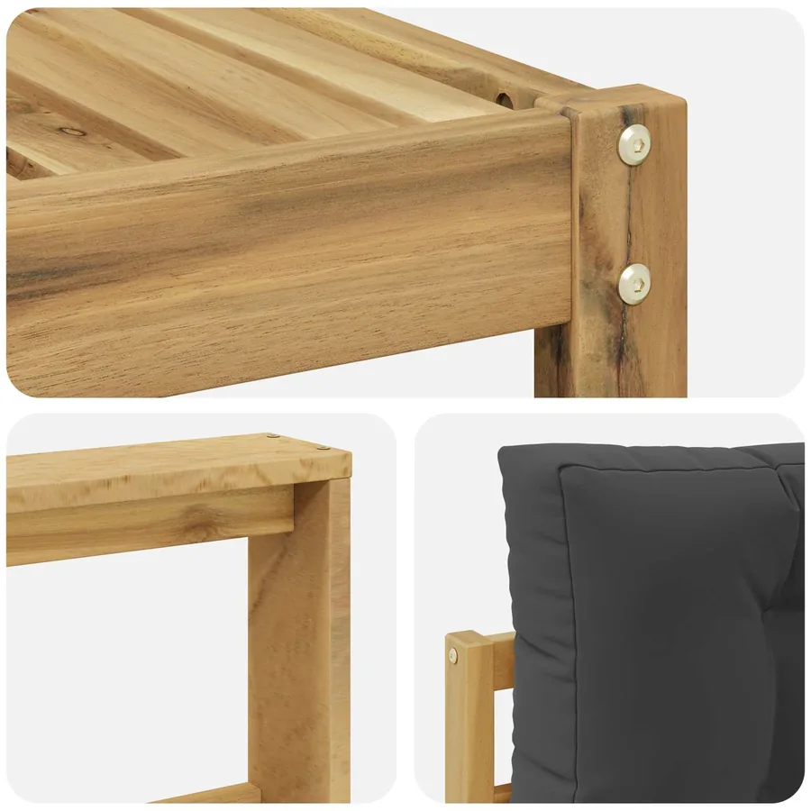 Ensemble de canapés d'extérieur 9 pcs Blanc et anthracite - 5