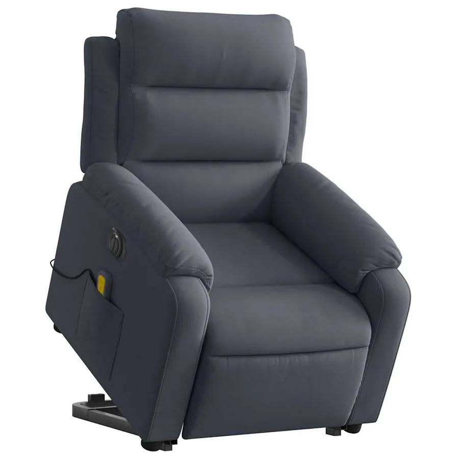 Fauteuil inclinable de massage électrique gris foncé velours - 3