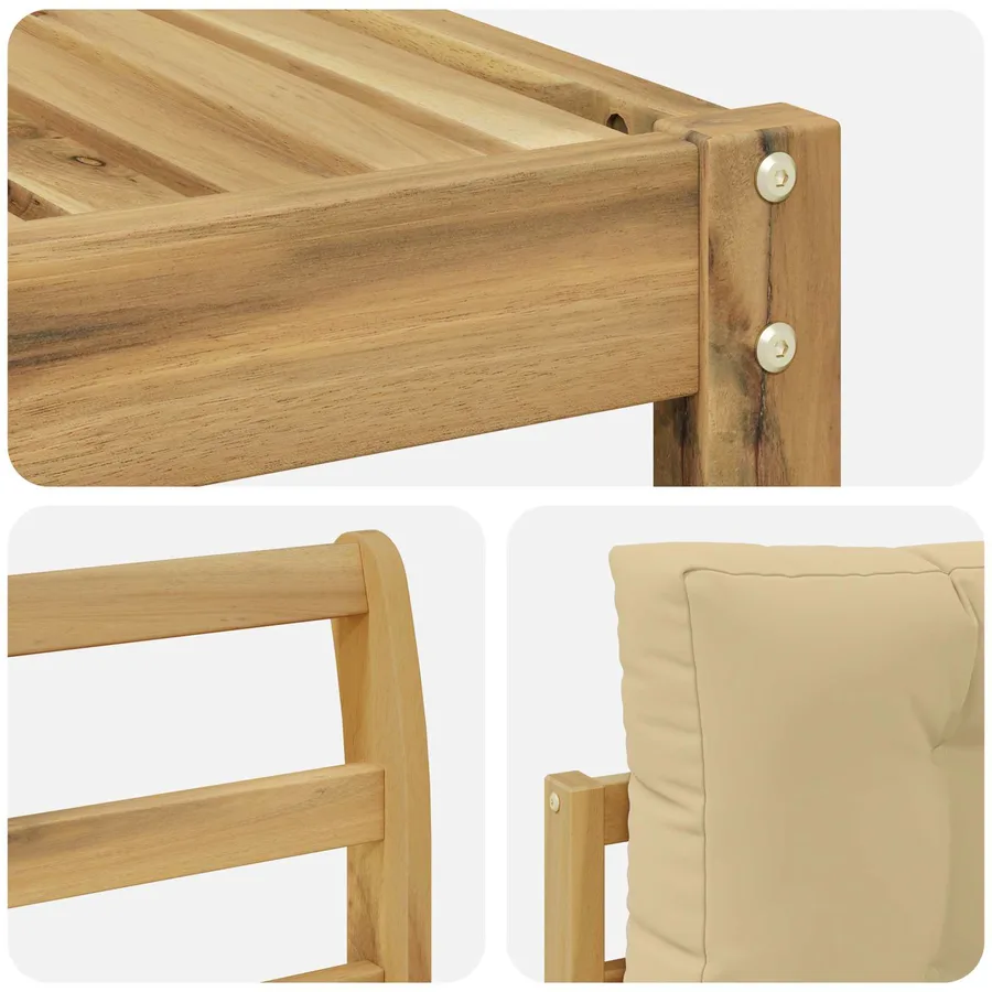 Ensemble de canapés d'extérieur 6 pcs Blanc et Beige - 6