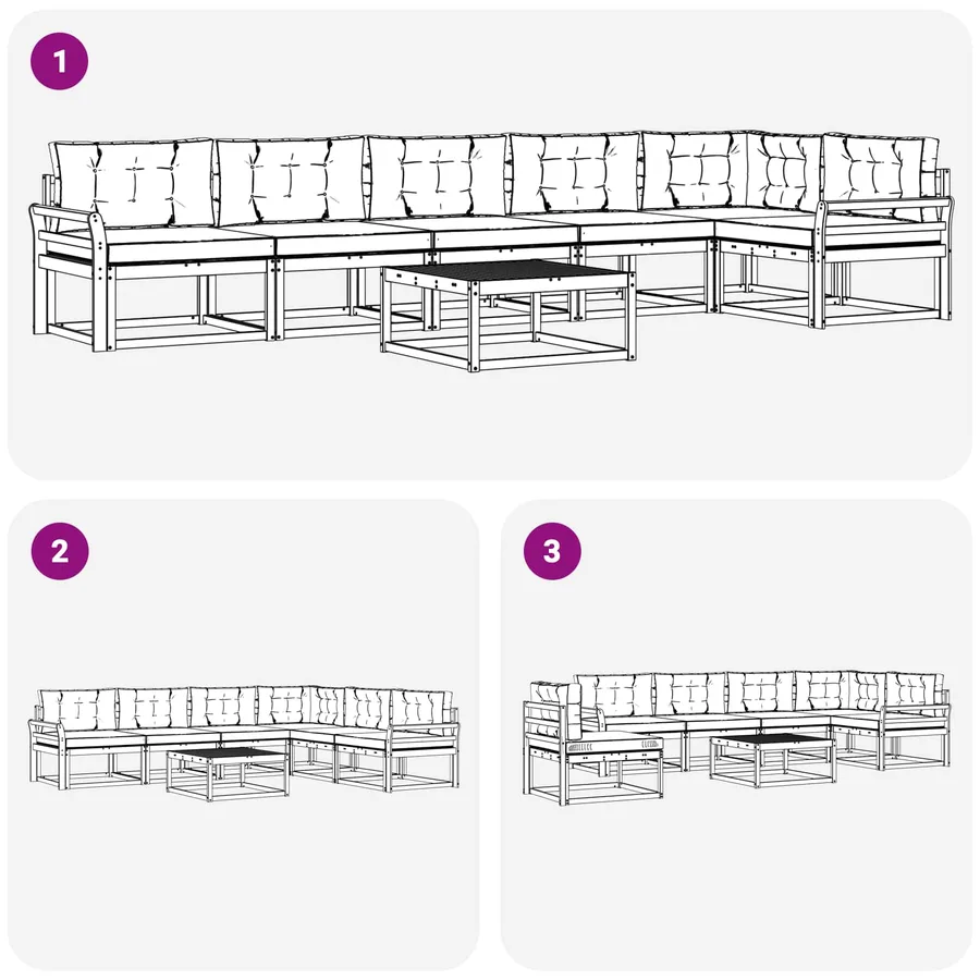 Ensemble de canapés d'extérieur 7 pcs Blanc et anthracite - 7