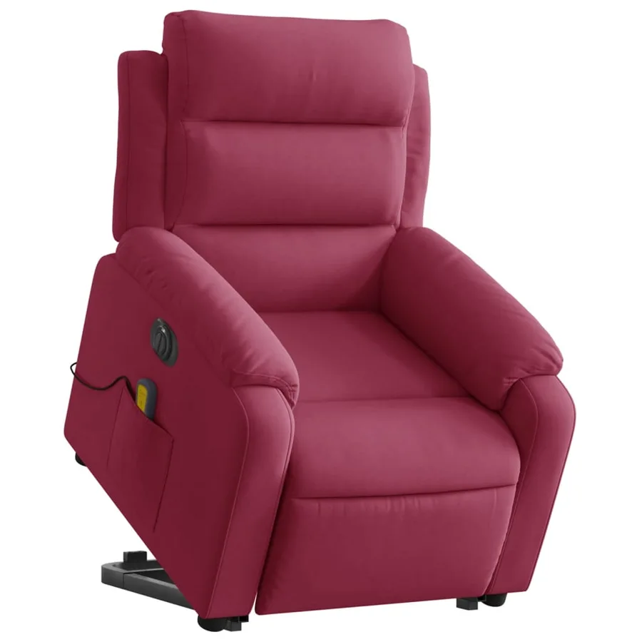 Fauteuil inclinable de massage électrique rouge bordeaux - 3