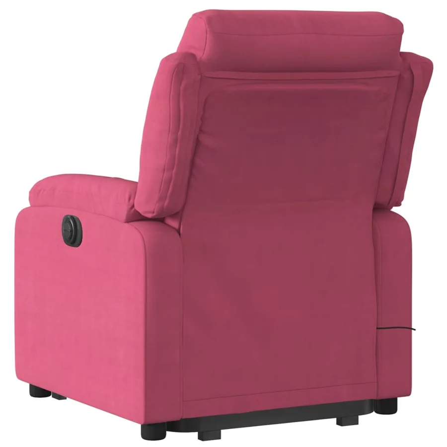Fauteuil inclinable de massage électrique rouge bordeaux - 5