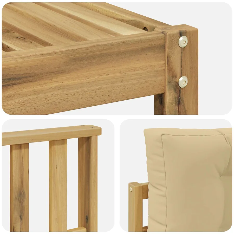 Ensemble de canapés d'extérieur 8 pcs Blanc et Beige - 7