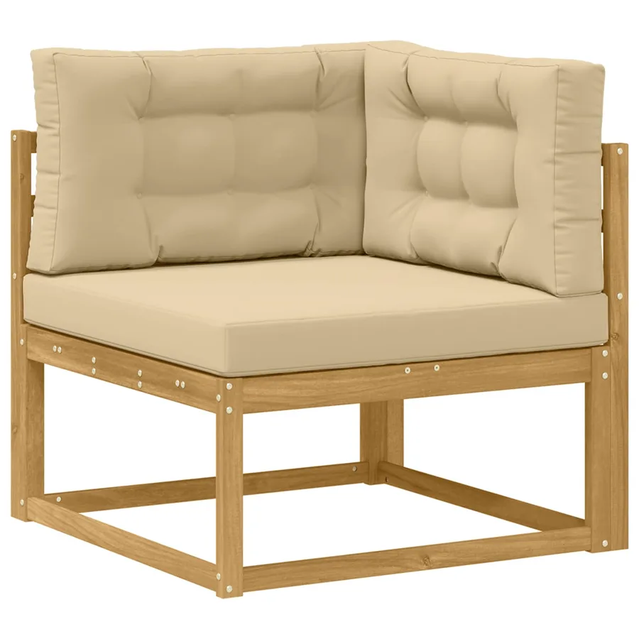 Ensemble de canapés d'extérieur 9 pcs Blanc et Beige - 5