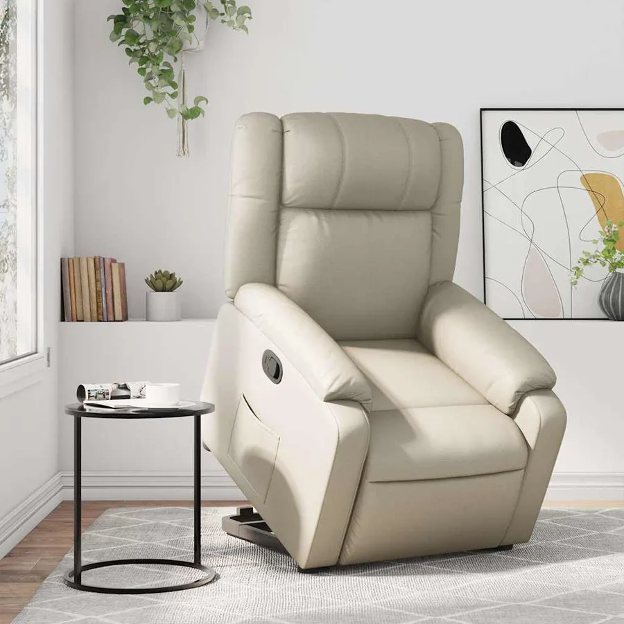Fauteuil inclinable Crème Similicuir - 16