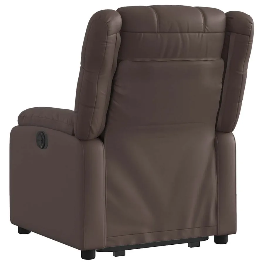 Fauteuil inclinable électrique marron similicuir - 5