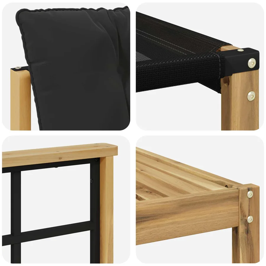 Ensemble de canapés d'extérieur 6 pcs Blanc et noir - 6