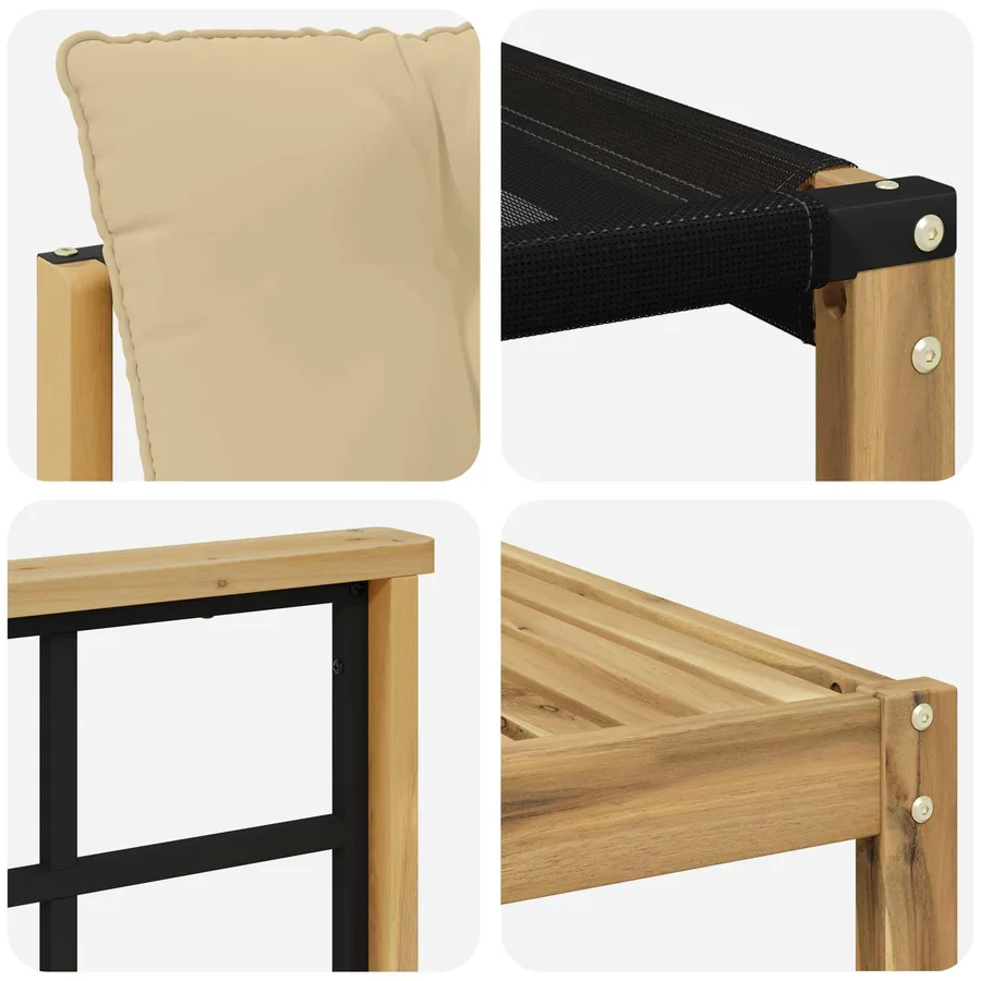 Ensemble de canapés d'extérieur 9 pcs Blanc et Beige - 8