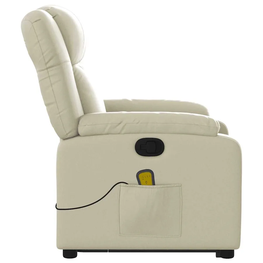 Fauteuil inclinable de massage Crème Similicuir - 10