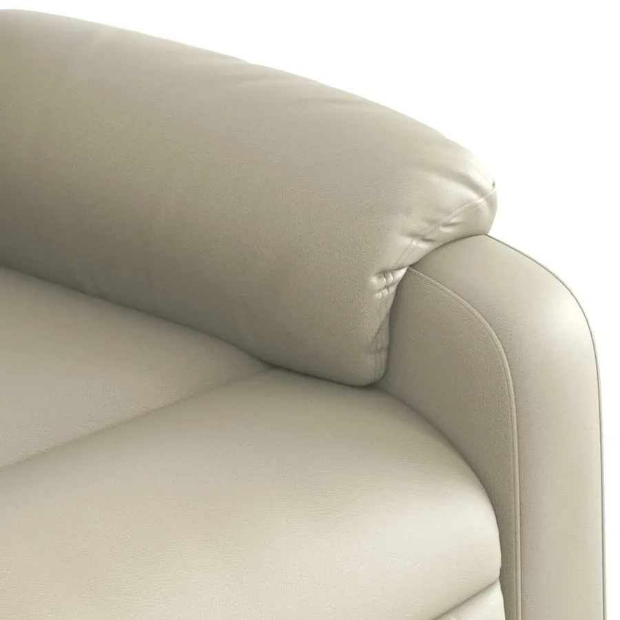 Fauteuil inclinable de massage Crème Similicuir - 11