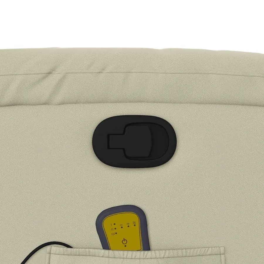 Fauteuil inclinable de massage Crème Similicuir - 12