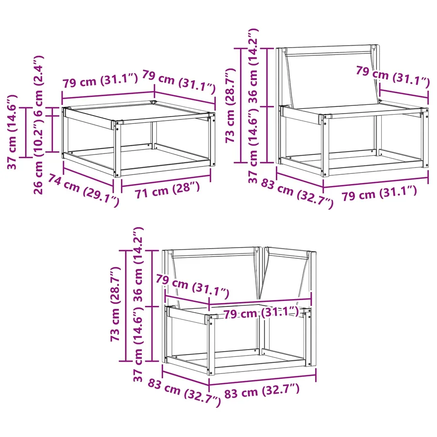 Ensemble de canapés d'extérieur 7 pcs Blanc et Beige - 12