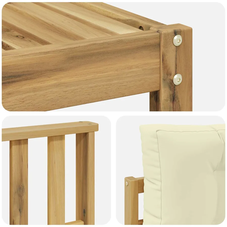 Ensemble de canapés d'extérieur 6 pcs Blanc et crème - 5