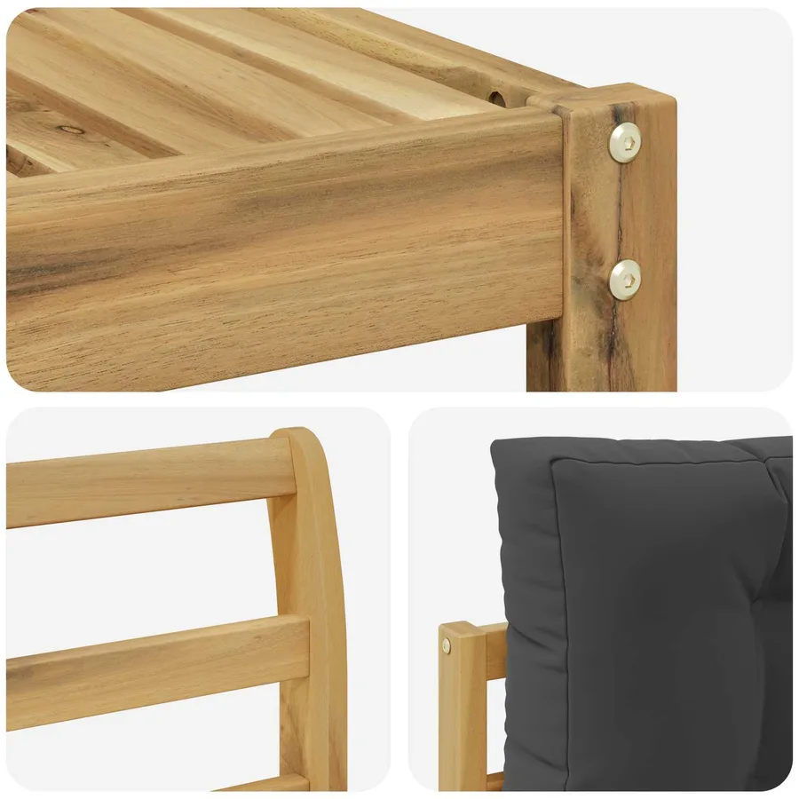 Ensemble de canapés d'extérieur 6 pcs Blanc et anthracite - 5