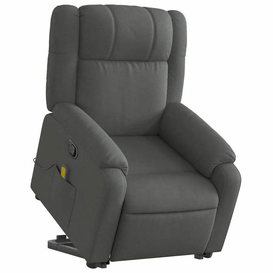 Fauteuil de massage inclinable Gris foncé Tissu - 3