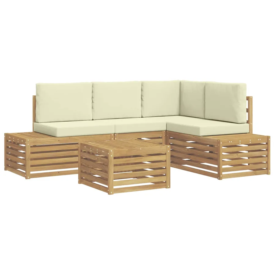 Ensemble de canapés d'extérieur Blanc 59 x 59 x 37 cm Polyester - 2