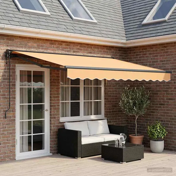 Auvent rétractable Sable 4 × 3 m Polyester et Aluminium