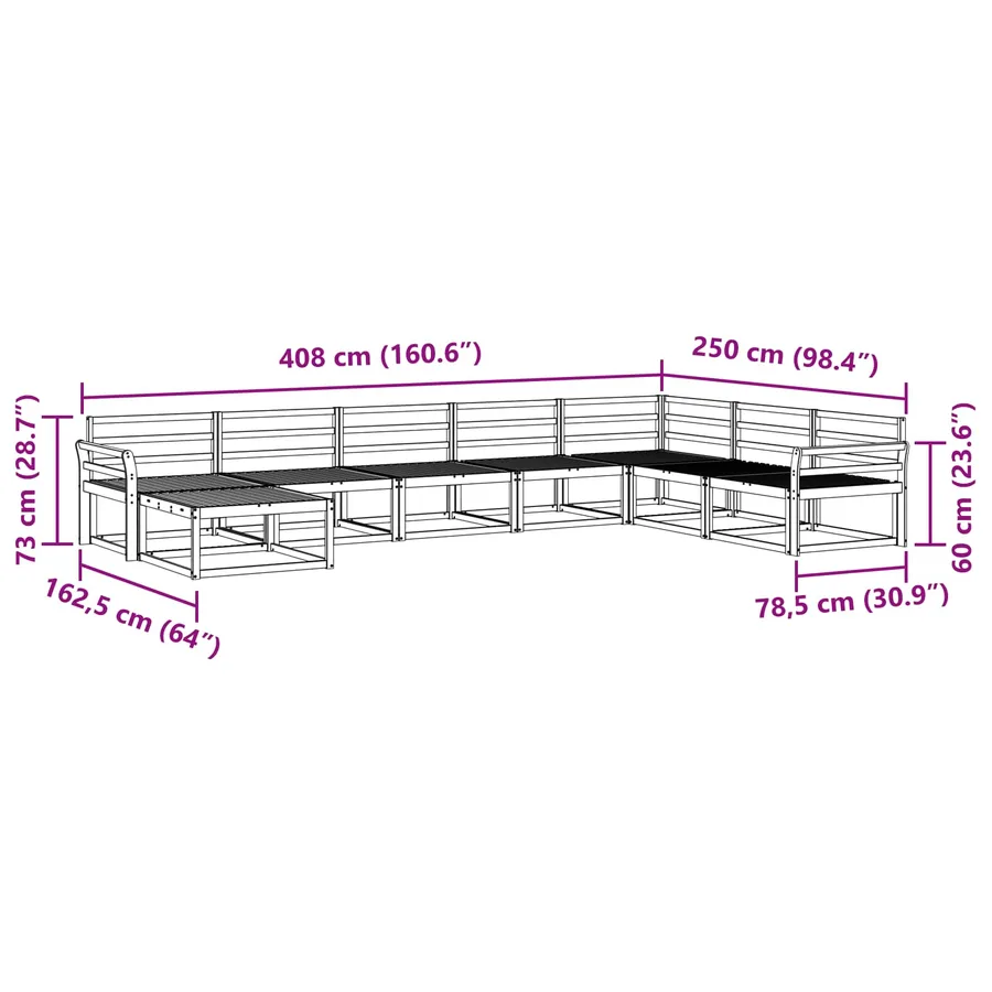 Ensemble de canapés d'extérieur 8 pcs Blanc - 8