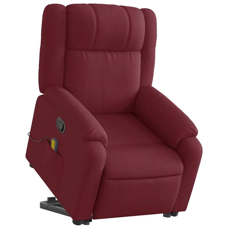 Fauteuil inclinable de massage Rouge bordeaux Tissu - 3