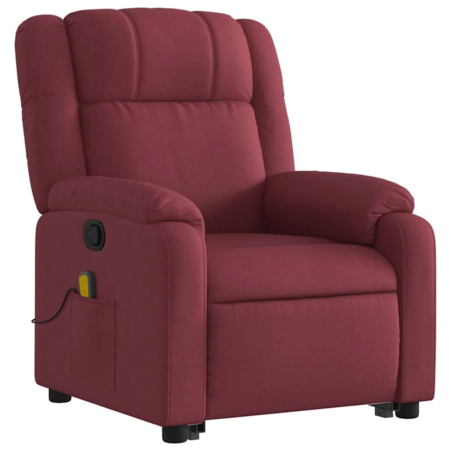 Fauteuil inclinable de massage Rouge bordeaux Tissu - 4
