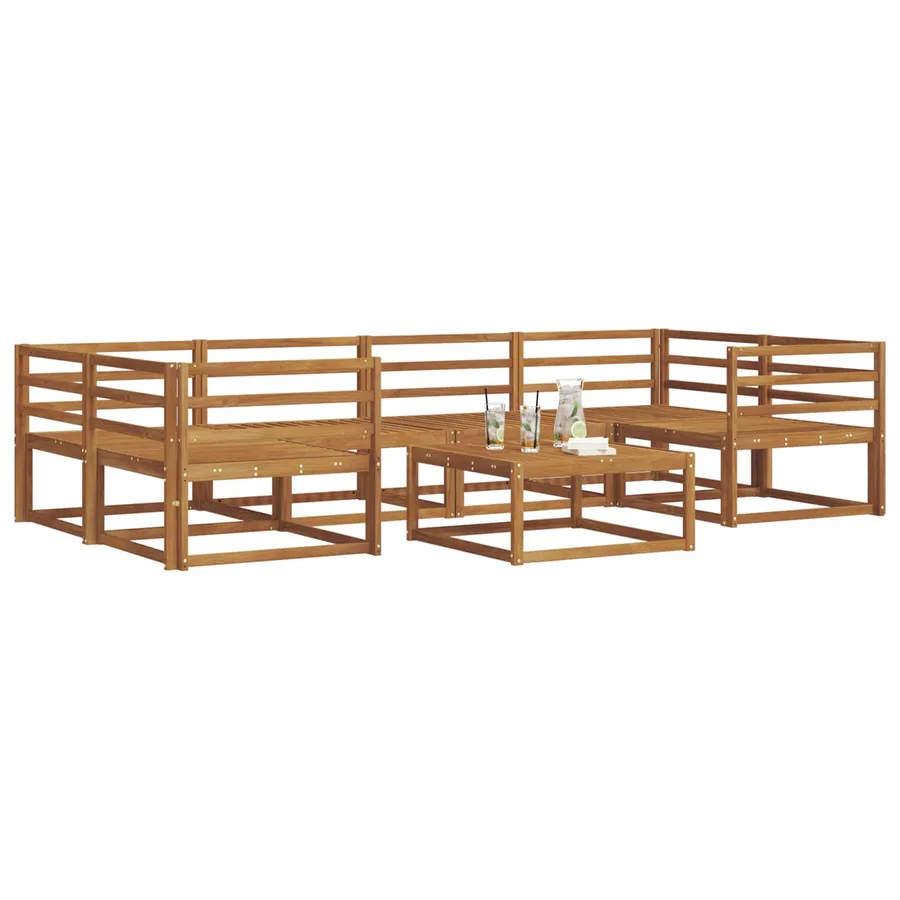 Ensemble de canapés d'extérieur 7 pcs Blanc - 3