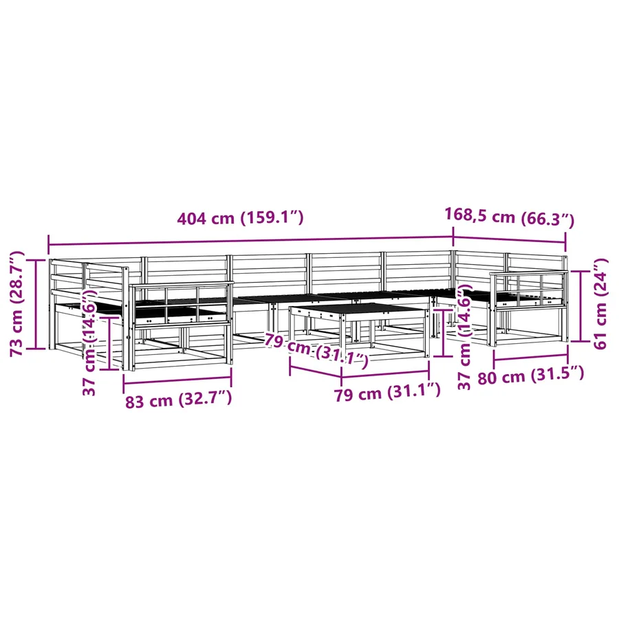 Ensemble de canapés d'extérieur 8 pcs Blanc - 8