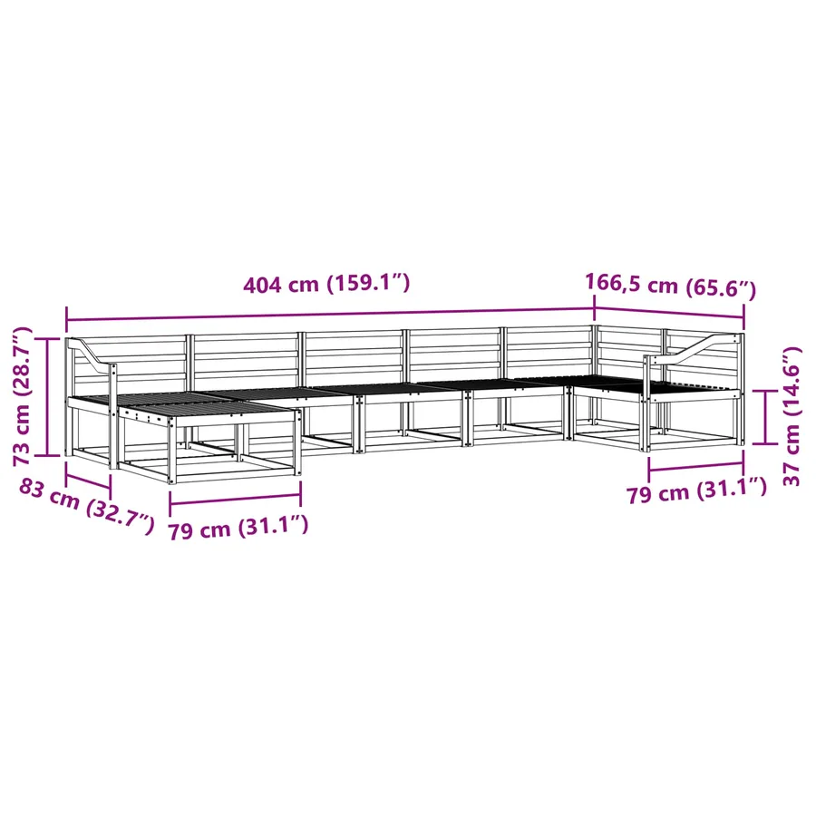 Ensemble de canapés d'extérieur 7 pcs Blanc - 9