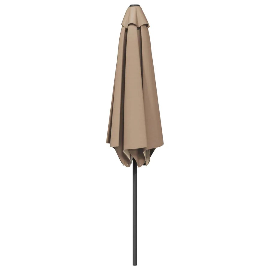 Parasol de jardin 300 x 300 cm Polyester Rectangulaire Taupe - 3