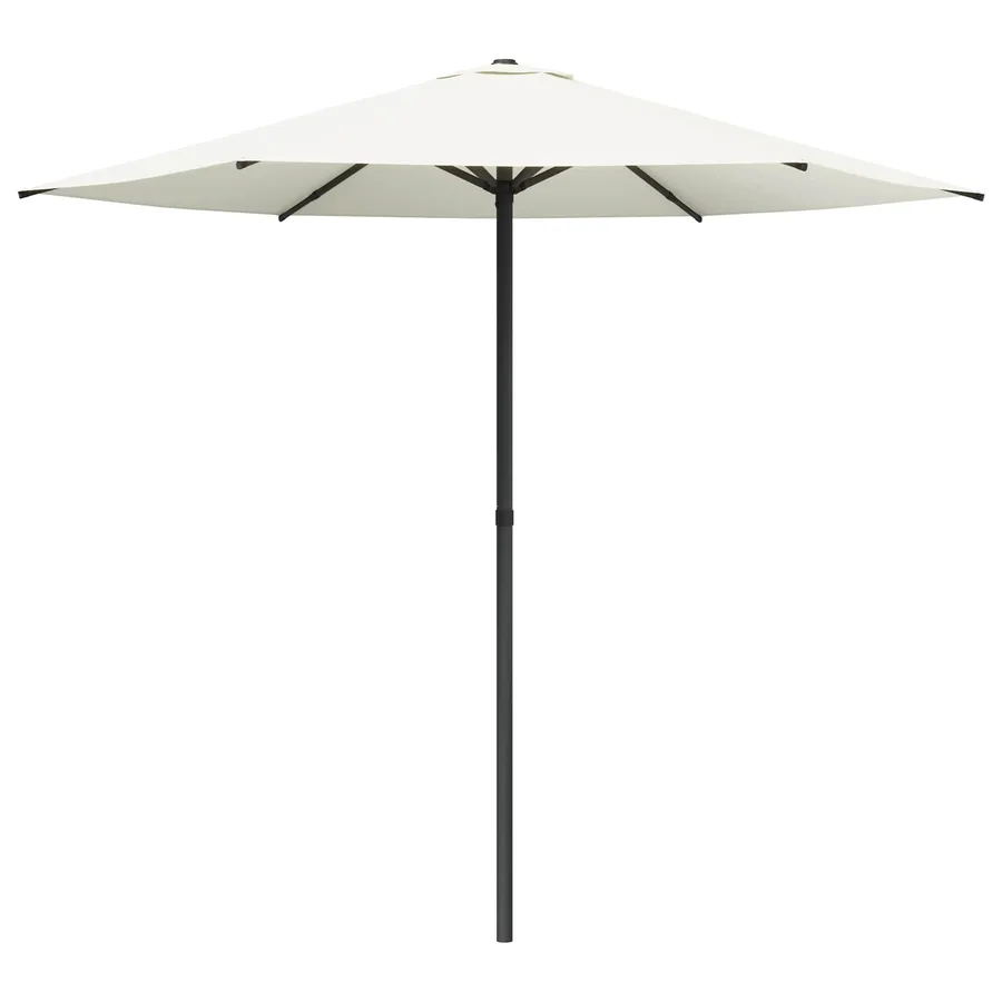 Parasol de jardin 230 x 230 cm Polyester Rectangulaire Crème - 2