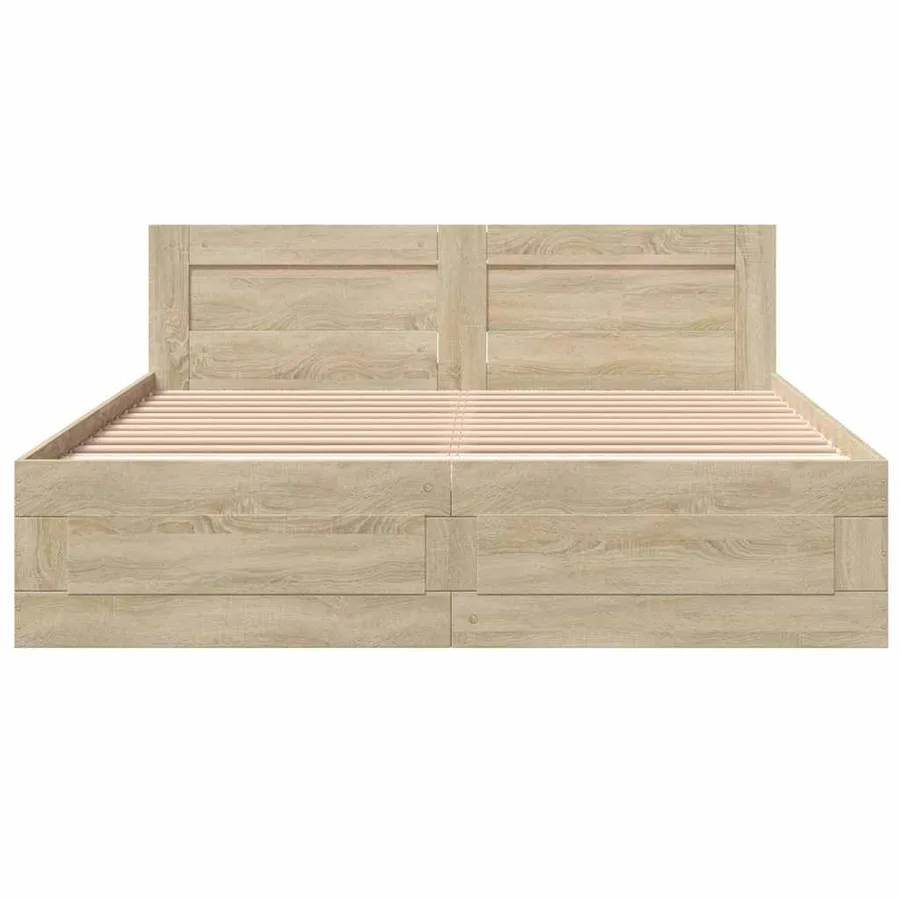 Cadre de lit 2 pcs Sonoma 153 x 203 cm Bois d'ingénierie - 6