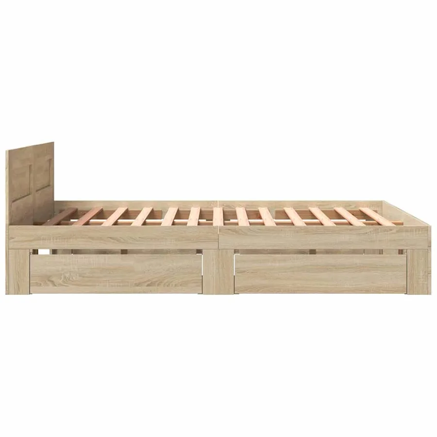 Cadre de lit 2 pcs Sonoma 153 x 203 cm Bois d'ingénierie - 7