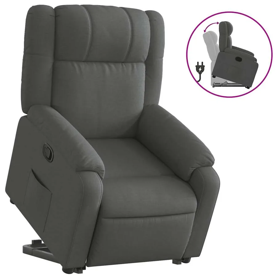 Fauteuil inclinable Gris foncé Tissu - 2