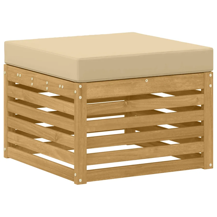 Ensemble de canapés d'extérieur 7 pcs Blanc et Beige Polyester - 5