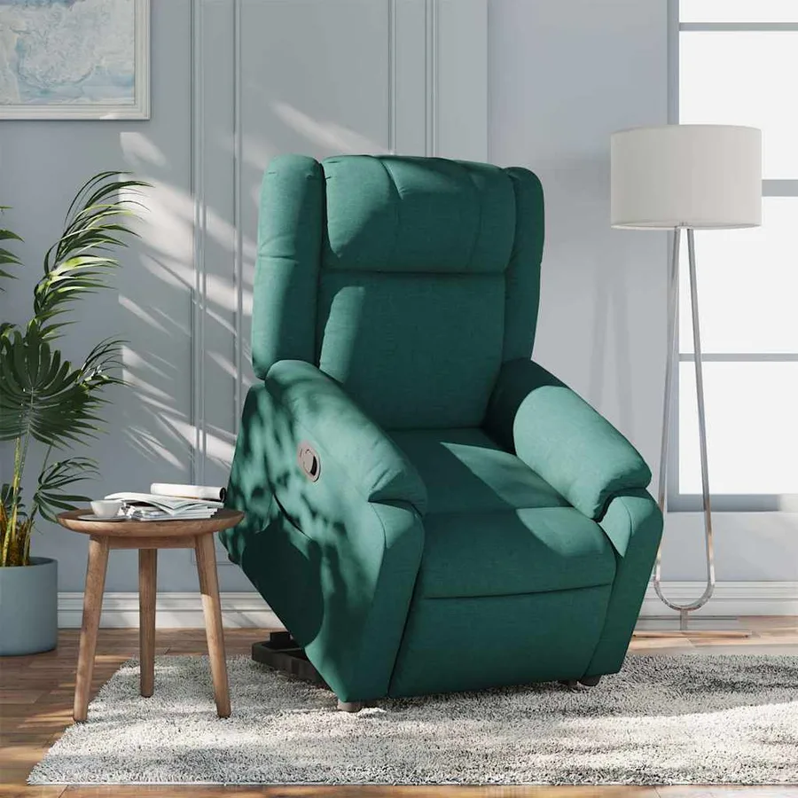 Fauteuil inclinable vert foncé tissu - 15