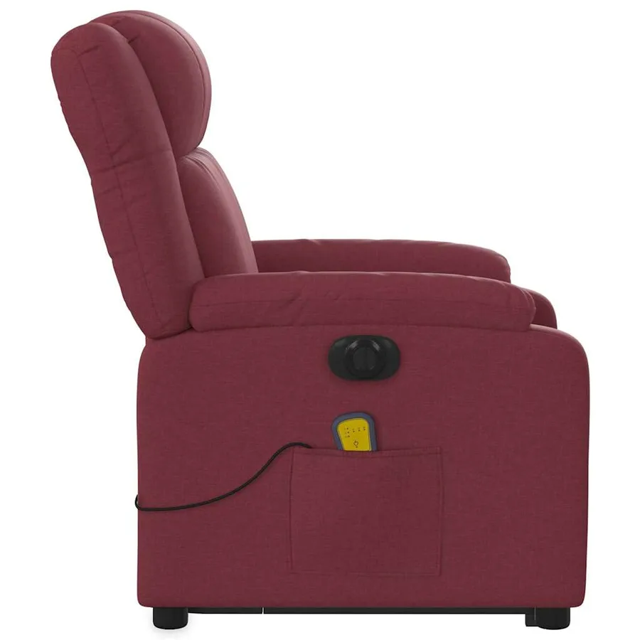 Fauteuil inclinable de massage électrique Rouge bordeaux Tissu - 10