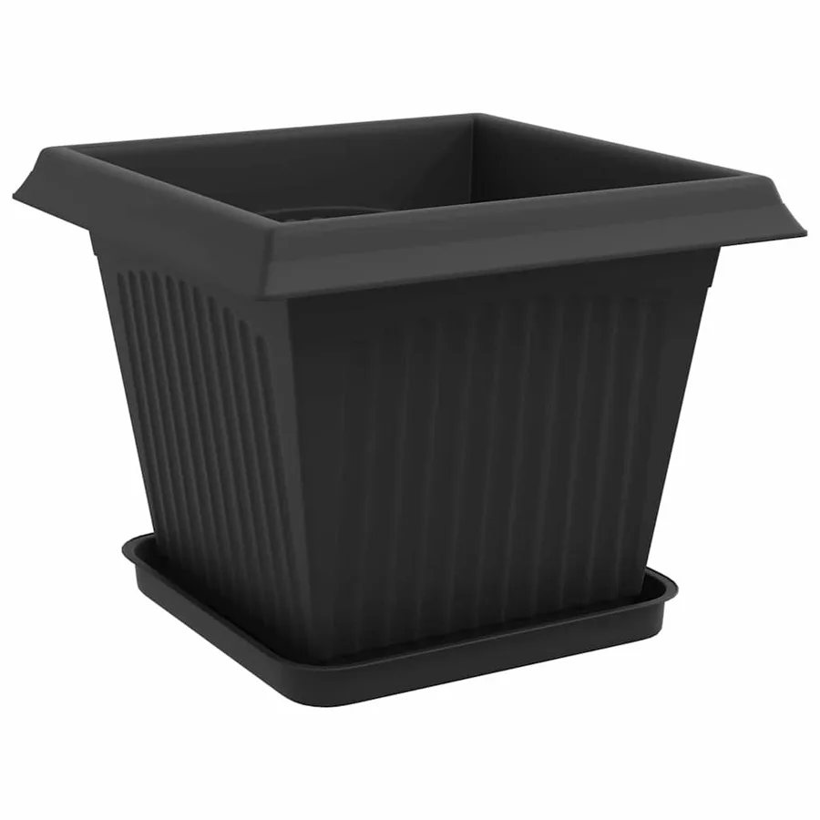 Pots de plantes 6 pcs Noir 33 x 33 x 26 cm Plastique - 5