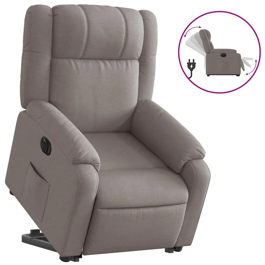 Fauteuil inclinable électrique taupe tissu - 2