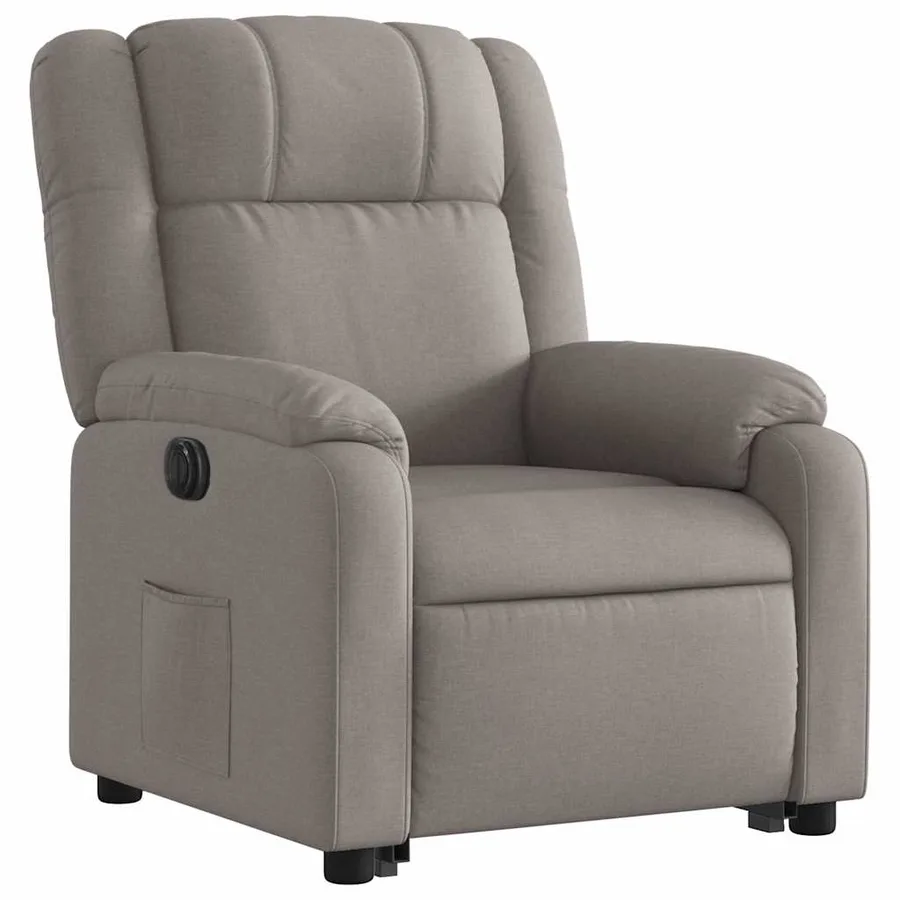 Fauteuil inclinable électrique taupe tissu - 4