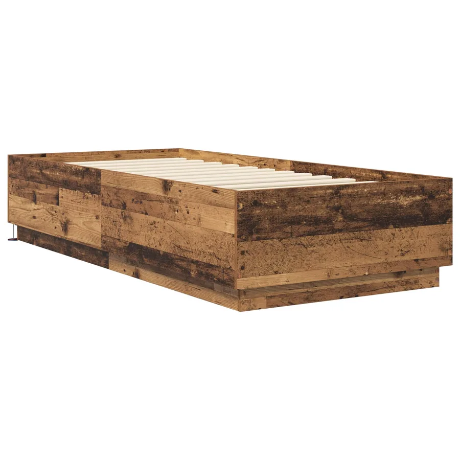 Cadre de lit avec LED Bois ancien 80 x 200 cm Bois d'ingénierie - 2