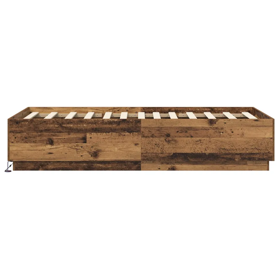 Cadre de lit avec LED Bois ancien 80 x 200 cm Bois d'ingénierie - 4
