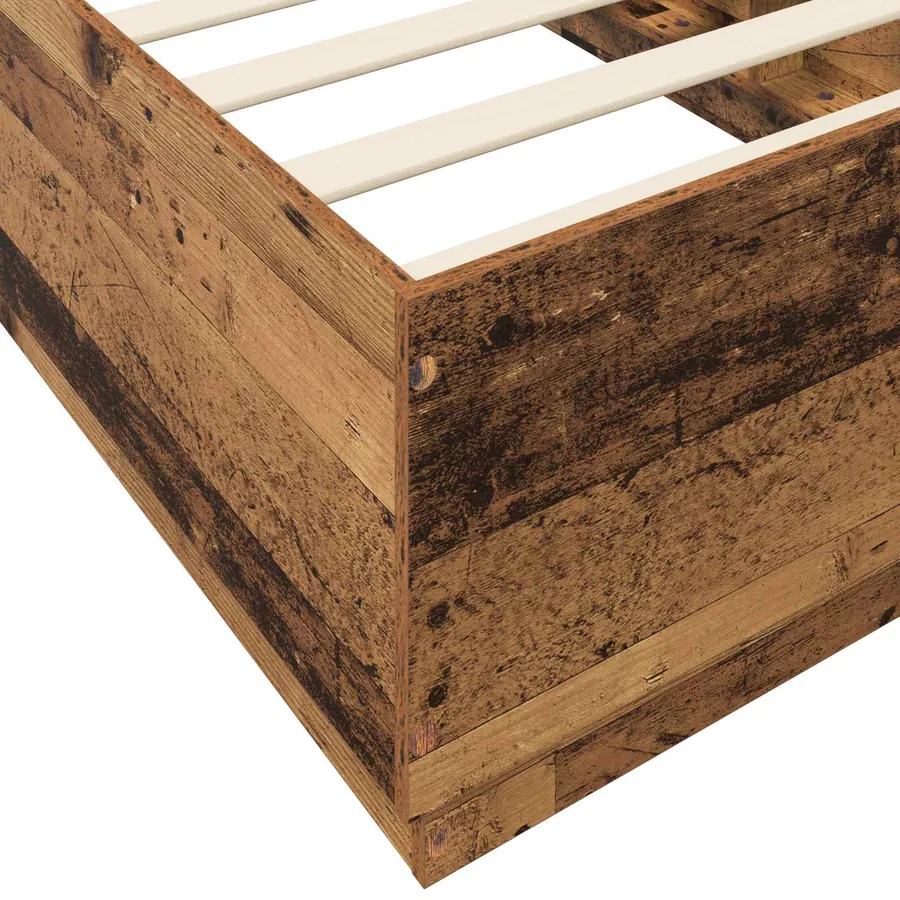 Cadre de lit avec LED Bois ancien 80 x 200 cm Bois d'ingénierie - 6