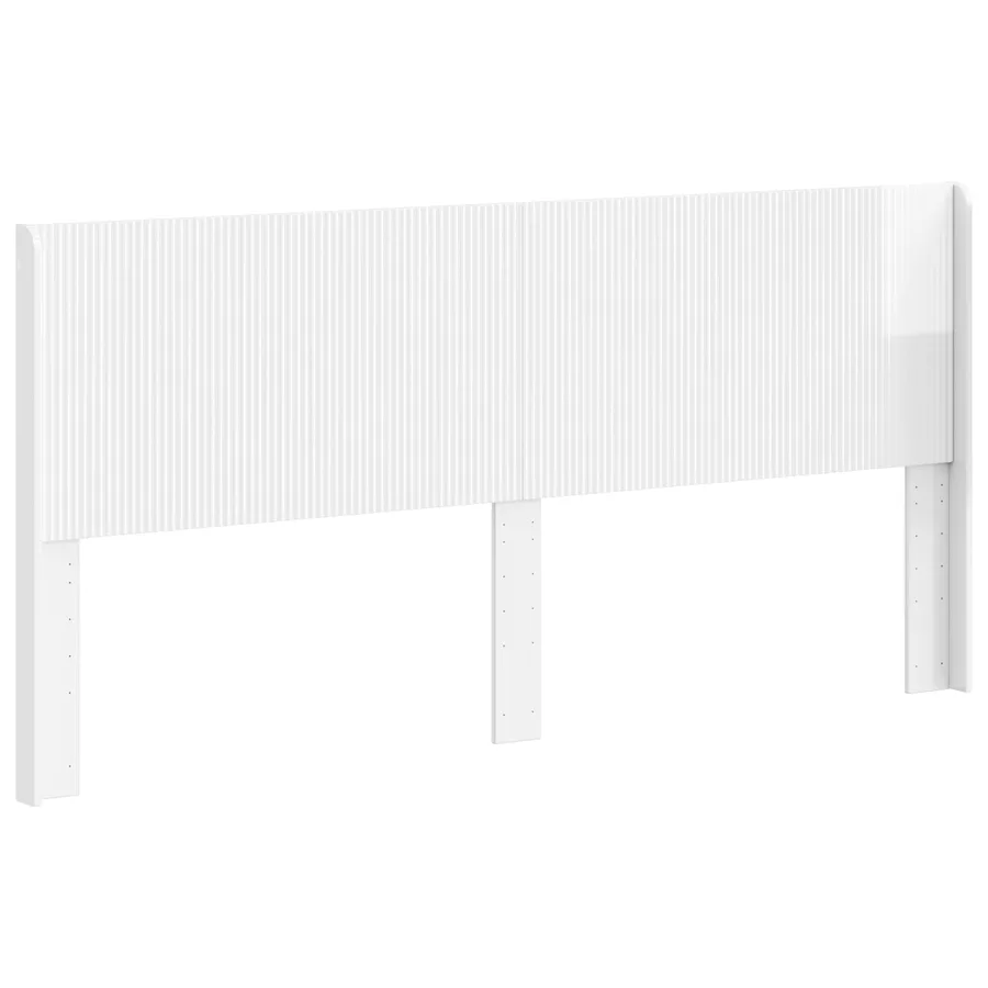 Tête de lit Blanc brillant Bois d'ingénierie - 2