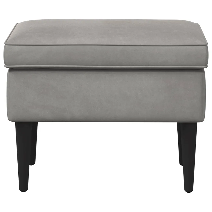 Pouf Gris clair 55 x 35 x 41 cm Velours - 3